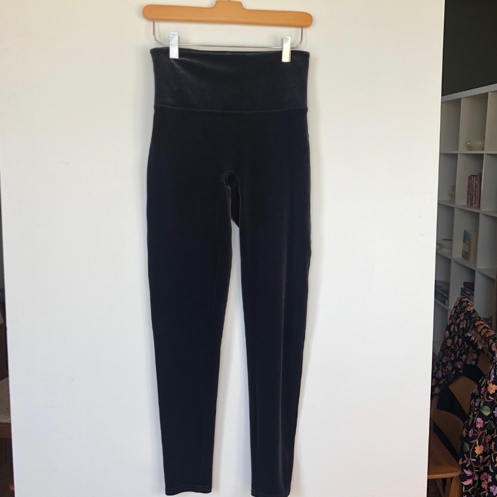 Spanx velvet leggings midnight blue, size M